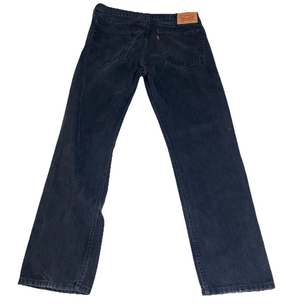 Levi Strauss 505 Black Denim Jeans Men’s 36 x 32 - Picture 4 of 6